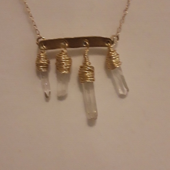 New  Crystal Dreamin' Windchime Statement Necklace - Picture 2 of 3